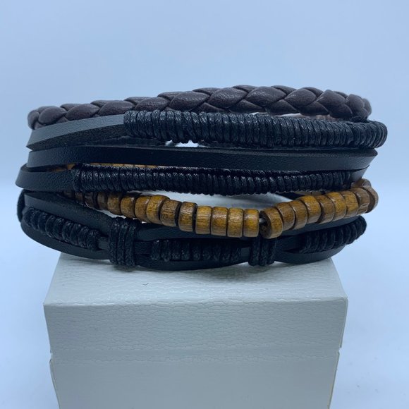 Men's Multi layer leather bracelet - Picture 2 of 2